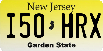 NJ license plate I50HRX