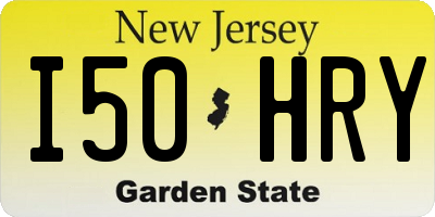 NJ license plate I50HRY