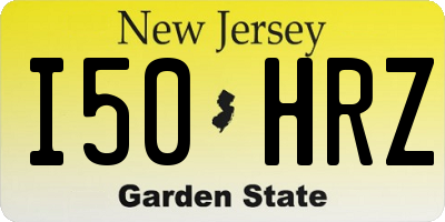 NJ license plate I50HRZ