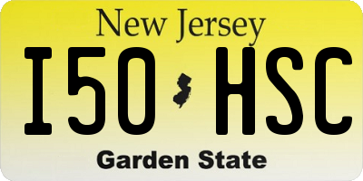 NJ license plate I50HSC