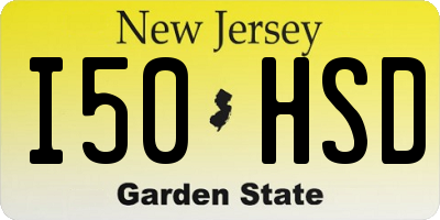 NJ license plate I50HSD