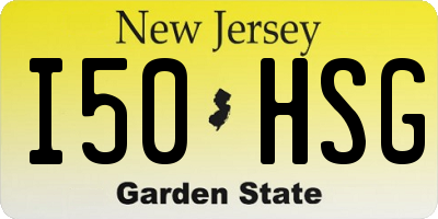 NJ license plate I50HSG