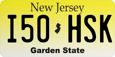 NJ license plate I50HSK