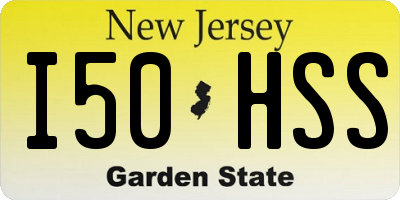 NJ license plate I50HSS