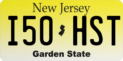 NJ license plate I50HST