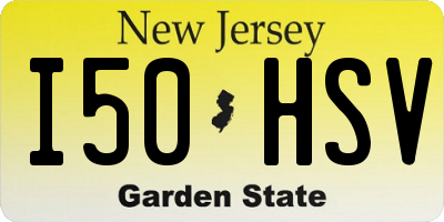 NJ license plate I50HSV