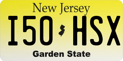 NJ license plate I50HSX