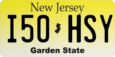 NJ license plate I50HSY