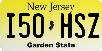 NJ license plate I50HSZ