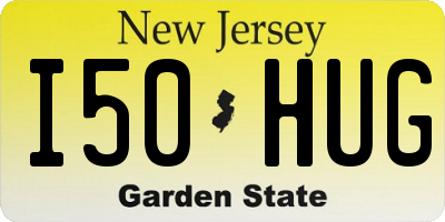 NJ license plate I50HUG