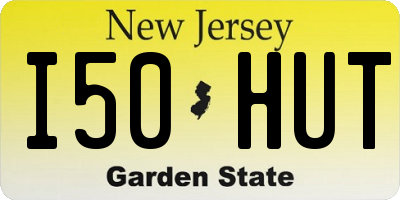 NJ license plate I50HUT