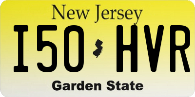 NJ license plate I50HVR