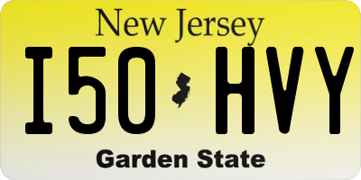 NJ license plate I50HVY
