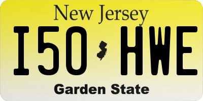NJ license plate I50HWE