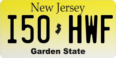 NJ license plate I50HWF