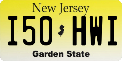 NJ license plate I50HWI
