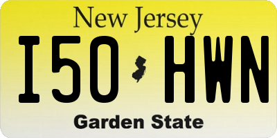 NJ license plate I50HWN