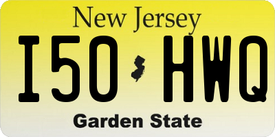 NJ license plate I50HWQ