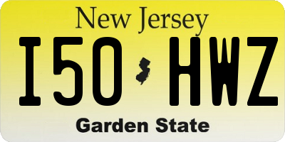 NJ license plate I50HWZ