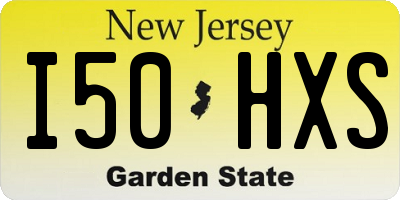NJ license plate I50HXS