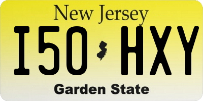 NJ license plate I50HXY