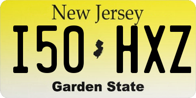 NJ license plate I50HXZ