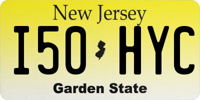 NJ license plate I50HYC