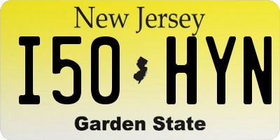 NJ license plate I50HYN