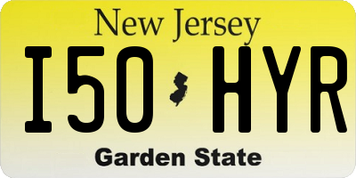 NJ license plate I50HYR