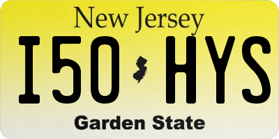 NJ license plate I50HYS