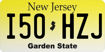 NJ license plate I50HZJ