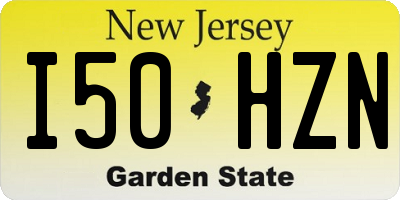 NJ license plate I50HZN