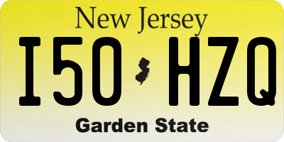 NJ license plate I50HZQ