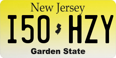 NJ license plate I50HZY
