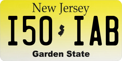 NJ license plate I50IAB