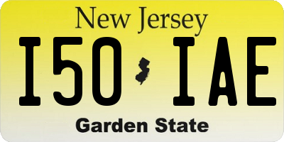 NJ license plate I50IAE