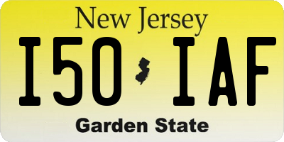 NJ license plate I50IAF