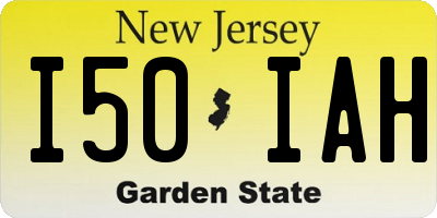 NJ license plate I50IAH