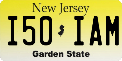 NJ license plate I50IAM