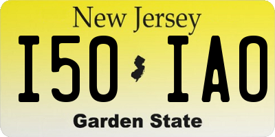 NJ license plate I50IAO