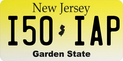 NJ license plate I50IAP