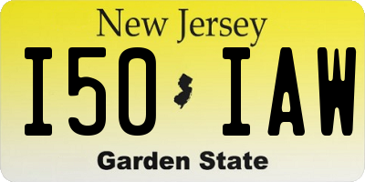 NJ license plate I50IAW