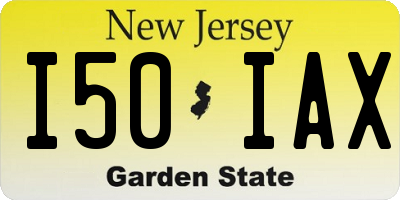 NJ license plate I50IAX