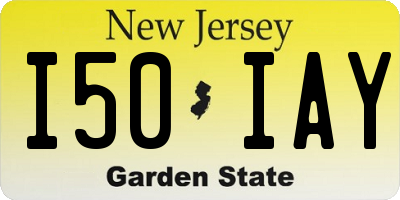 NJ license plate I50IAY