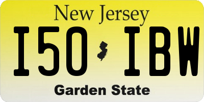NJ license plate I50IBW