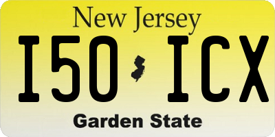 NJ license plate I50ICX