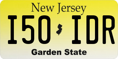 NJ license plate I50IDR