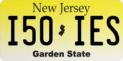 NJ license plate I50IES