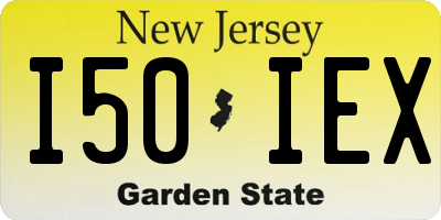 NJ license plate I50IEX