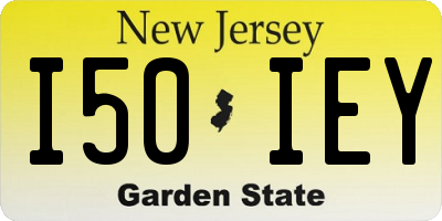 NJ license plate I50IEY